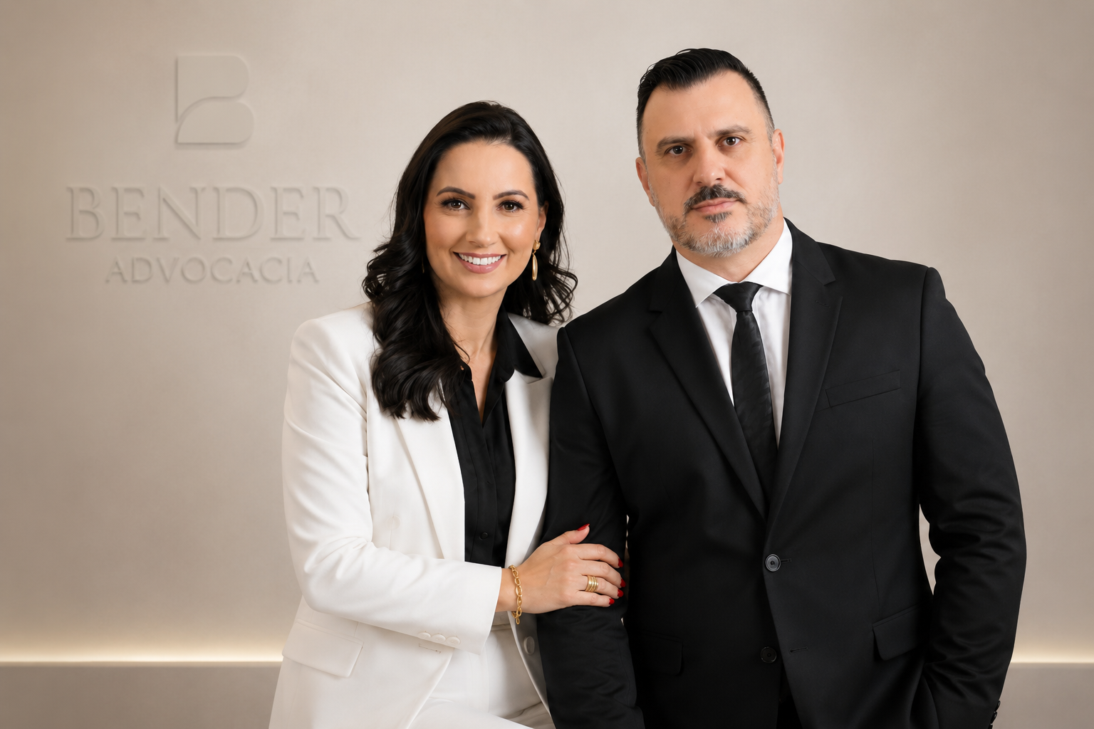 Dr. Márcio Francisco Bender e sócia — Bender Advocacia